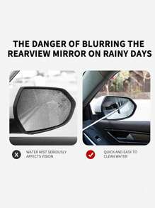 Retractable Wing Mirror Wiper Cleaner, Car Mirror Squeegee, Side Mirror Squeegee, Retractable Car Rearview Mirror Wiper With Telescopic Long Rod, Portable Auto Glass Water Cleaner For Rainy And Foggy Weather, Snow Brush For Vehicle Exterior Cleaning