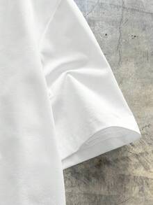 Camisetas para hombres de ajuste ceñido, cuello redondo, manga corta, camiseta gráfica casual y divertida de verano de poliéster - Blanco - Ver 4