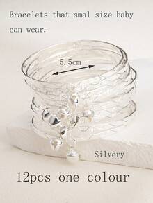 12pcs Girls & Teens Jingle Bell Bracelets, Suitable For Daily Wear - one-size - View 26