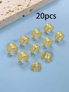 20pcs/ Box Hijab Scarf Rings, Hollow Scarf Clips Pins For Hijabs, Hair Braid Rings, Hijab Accessories For Dress - Multicolor - View 10