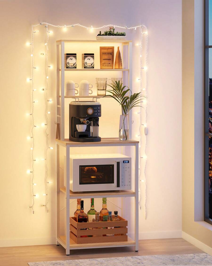 VASAGLE Baker's Racks - Beige Chêne, White Classique - View 1