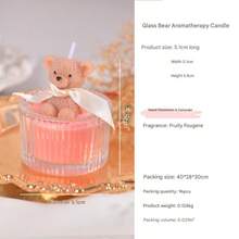 1支玫瑰熊香薰蜡烛，独立包装，可作为礼物赠送。这是一件兼具美感与芬芳的礼物。浪漫的玫瑰元素与可爱的熊造型相结合。 - 彩色 - 查看 10