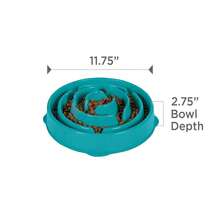 Outward Hound Large 4 - Cup Turquoise Plastic Slow Feeder Dog Bowl, Lightweight & Portable - Màu xanh lam - Xem 7
