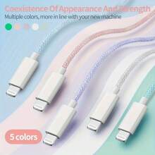 快速充电尼龙编织线快速充电和数据传输线，兼容 13/12/11 / Xr / 8/7/6 / 平板电脑/笔记本系列，兼容 14 Pro Max、14 Pro、14 Plus、13 Pro Max、13 Pro、13、12 Pro、12、11、XS、XR、8 Plus、8、7、6、5、SE，兼容 iPad Lightning 充电器 MFi 认证