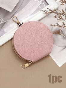 Ví đựng trang sức mini, ví đựng tiền xu nhỏ cho nữ, móc khóa du lịch đa chức năng, hộp đựng trang sức thể thao di động, hộp đựng trang sức mini, hộp trưng bày móc khóa, ví đựng tiền xu có khóa kéo kiểu cổ điển, túi bỏ túi, màu trơn, túi đựng tiền xu tròn, có móc khóa - Nhiều màu sắc để lựa chọn - Nhiều màu - Xem 19