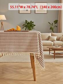 1/32pcs Japanese Style Plaid Tassel Pendant Tablecloth, Rectangular Tablecloth For Living Room, Kitchen, Dining Room, Party, Dining Table Decor - Nhiều màu - Xem 27