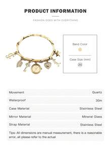 Juicy Couture Women's Bracelet Watches Set Quartz Wristwatches for Women  Crystal Accented Charm Bracelet Watch, Gift For Her - 金色 - 查看 10