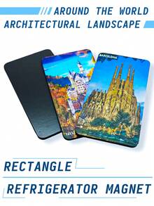 1 件世界建筑冰箱贴，各个国家和地标的 3D 创意冰箱贴，旅行纪念品磁性贴纸