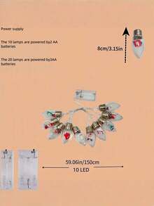 LED Christmas Light Bulb Wishing Lamp, Fairy Lights, Christmas Snow Globe String Lights, Decor Santa Claus/Snowman/Reindeer/Christmas Tree And Gift Box, Wishing Bottle Wedding Party Indoor Decoration - Battery Powered (Batteries Not Included), Suitable For Festivals, Bedroom, Yard, Wedding, Holiday, Camping, Home, Garden, Christmas, Party And Holiday Home Christmas Decor!Christmas Decoration XMAS Decor Christmas Tree Gift Decor Thanksgiving Wedding Home Decor Home Decor Fall Decor Autumn Decor Birthday Decorations For Gifts Party Supplies Indoor Outdoor Garden Holiday Festival Decor Halloween Decor Wall Decor Halloween Ornaments