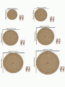 1pc Bohemian Style Round Area Rug - Vibrant Geometric Pattern, Decorative Carpet, Bedroom Decor, Small Rug, Carpet, Home Decor, Living Room Rug, Bedroom Rug, Living Room Home Decor, Outdoor Rug, Washable Rug - Multicolor - View 5