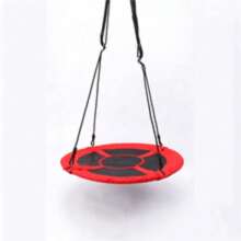 100cm Giant Nest Web Rope Hanging Tree Kids Swing Seat Round Backyard Playground - Red - View 2