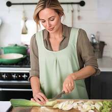 1 pieza Delantal de estilo retro elegante para mujer - Correas ajustables en los hombros, sin necesidad de atar, cómodo y de moda, adecuado para cocinar en casa, la cocina o el uso en la tienda, delantal retro portátil (diseño delgado y ligero) - Multicolor - Ver 1
