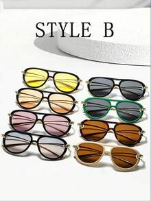 SeeBand Okulary przeciwsłoneczne typu Aviator unisex, okrągłe okulary przeciwsłoneczne retro oversize, okulary przeciwsłoneczne retro shield, damskie okulary przeciwsłoneczne z dużą oprawką, modne okulary przeciwsłoneczne w stylu europejskim i amerykańskim, akcesoria do podróży na świeżym powietrzu i do stylu ulicznego, modne okulary przeciwsłoneczne damskie, damskie okulary przeciwsłoneczne, strój jesienno-zimowy, akcesoria plażowe, styl retro Y2K basic, casualowy styl biznesowy, letnie wakacje na plaży, prezent na podróż na świeżym powietrzu - Wielokolorowe - Zobacz 12