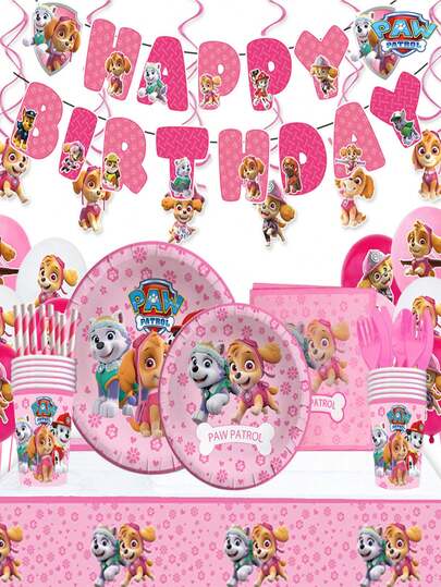  Paw Patrol Themed Party Supplies, Suitable For Celebrations, Christmas, Halloween, Graduation, Birthdays And Other Parties