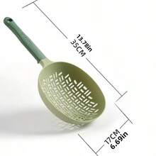 1 pieza Colador de silicona talla grande vendido con cuchara de mango largo de nailon, escurridor de una sola pieza resistente al calor para uso en la cocina, adecuado para fideos, empanadillas, wontons