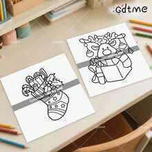 GDTME 1 本可爱的圣诞主题涂色书，适合青少年和成人，内含随机贺卡 - 创意手工，日常休闲活动，送给家人和朋友的完美礼物，适合生日、新年派对、万圣节、圣诞节和其他节日礼物（温馨空间涂色） - 彩色 - 查看 4