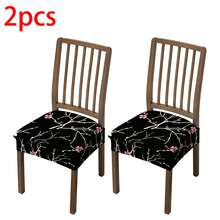 1/2/4/6pcs Printed Stretch Removable & Washable Dining Chair Seat Covers Room Decor Home Decor