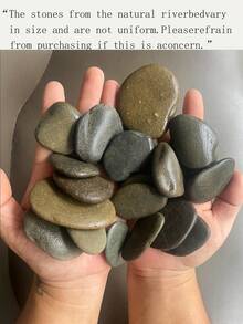 20pcs Natural River Rocks For Painting - Smooth Flat Stones, Art & Crafts Decor, Major Material: Natural Stone