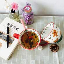 1 个圣诞马克杯，卡通姜饼人圣诞老人马克杯，容量大，非常适合圣诞节使用，完美的圣诞礼物。 - 彩色 - 查看 8