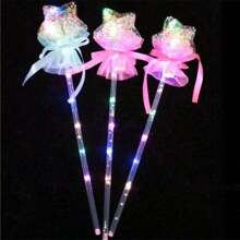 1 件发光仙女棒、闪光魔法棒、星星棒、照明泡泡球棒、万圣节服装道具