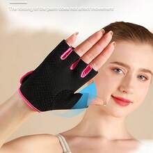 1pair Unisex Half Finger Weightlifting Fitness Gloves,Outdoor Sports Gloves For Cycling, Breathable & ShockAbsorbing,Black Gloves,Gym