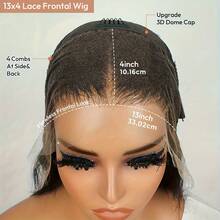 Afro Kinky Curly Wigs 13x4 HD Invisible Lace Front Human Hair Wigs Brazilian Human Hair Wigs For Woman Soft & Fluffy Short Afro Wigs With 180 Density For Everyone & Music Festival Mother's Day Carnival Valentine's Day Halloween All Saints' Day Christmas Day - Natural Black - Xem 9