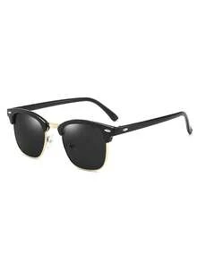 Men's Vintage Metal Half-Frame Fashion Eyeglasses For Summer Beach Vacation,Outdoor,Travel - 深灰色 - 查看 2