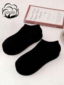 5 Pairs Solid Color Basic Socks, Soft & Lightweight Unisex Low-Cut Socks, Suitable For Women's Leggings And Pantyhose