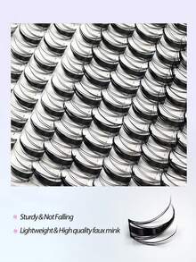 Asiteo 100 件漫画簇睫毛，D 卷翘尖刺动漫睫毛角色扮演，派对，适合初学者眼妆 DIY 在家漫画单根睫毛，睫毛簇，睫毛簇，单根睫毛，睫毛，假睫毛 - 黑色 - 查看 3