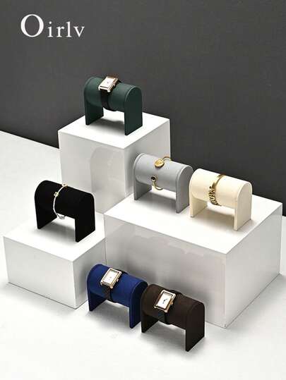 Oirlv 1 pieza Soporte de exhibición de reloj de microfibra, Soporte de reloj de microfibra, Soporte de reloj, Pulsera, Tobillera, Exhibición de collares de cuentas y accesorio de fotografía adecuado para regalos de vacaciones para hombres y mujeres, Almacenamiento de joyas