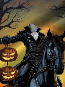 Camicia a maniche corte da uomo con stampa di cavaliere e zucca di Ognissanti, con tasche