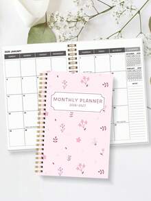 2026-2027 年月度计划表，2 年月度计划表，2026 年 1 月至 2027 年 12 月，5.6 英寸 X 8.0 英寸，螺旋装订的简易月度计划表，非常适合学校和办公室日程安排，绿松石色返校用品 - 彩色 - 查看 10