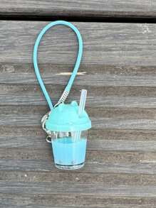 1-Piece Mini Bubble Milk Tea Keychain Cute PVC Pendant, Backpack Pendant, Car Pendant, Friend Gift, Holiday Gift, Creative Backpack Key Chain, Simulated Post-Meal Bubble Milk Tea Cup, Cat Ear Straw Cup, Self-Made Cream Glue Keychain Pendant, Accessory, Suitable For University Campus And Commuting Fun, Korean Style Personalized And Cute Style, Campus Graduation Season Gift