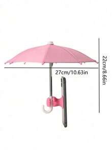 1/2/5pcs Phone Umbrella For Sun, Phone Clamp Umbrella, Outdoor Waterproof Sunshade Umbrella With Phone Holder, Anti-UV Mini Umbrella For Light Rain, Universal Phone Sun Visor, Mini Pink Umbrella, Mobile Phone Stand Umbrella, Outdoor Anti-Glare Phone Sun Shade, Travel Essentials, Workout, School Supplies, Holiday, Camping, Vacation Accessories - Multicolor - View 6