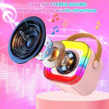 Máquina de karaoke para niños con 2 micrófonos, altavoz Bluetooth inalámbrico, regalos de unicornio para niñas, para niñas de 6 a 12 años, regalos de cumpleaños, micrófono para juguetes de niños.