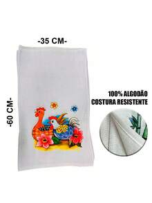 Kit Of 10 Cotton Dishcloths With Printed Hem, Quick Drying - 白色 - 查看 3