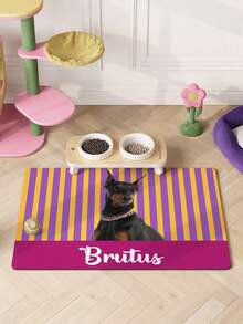 1pc Customized Pet Feeding Mat - Quick Dry Absorbent Dog Bowl Mat, Personalized With Name And Photo, Silicone Floor Mat, Suitable For Hardwood Floors, Dog Feeding Mat, Nordic Inspired Design, Housewarming Gift - Multicolor - View 10