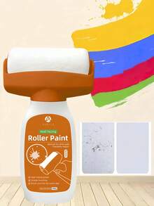 White Paint For Walls, Portable Integrated Paint Roller, Easy-To-Apply Small Drywall Repair Kit, Suitable For Small Areas. White Paint - For Easy Cleaning And Original Walls, Small Roller Brush Repair Kit, Scratch And Yellowing Repair, Water-Based, Ideal Choice For Home Aesthetics. 500g White Paint For Wall Touchup, Paint Roller Kit For Flat, Ceiling Walls