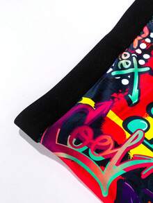 10 buc/pachet chiloți bărbătești cu modele imprimate asortate, pantaloni scurți boxer confortabili, lenjerie sport cu talie medie elastică, lenjerie bărbătească la modă, chiloți boxer imprimați - Multicolor - Vizualizare 5