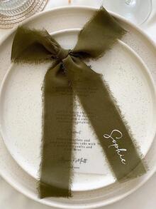 个性化丝绸婚礼丝带、婚礼雪纺丝带名牌、婚礼丝带席位卡、新娘送礼会个性化蝴蝶结伴娘礼物、拼布填充物、衬布、DIY工艺面料、缝纫配件、绗缝材料、粘性面料、衬布、工艺填充物、缝纫项目、DIY缝纫、工艺缝纫填充物、拼布材料、绗缝配件 - 彩色 - 查看 4