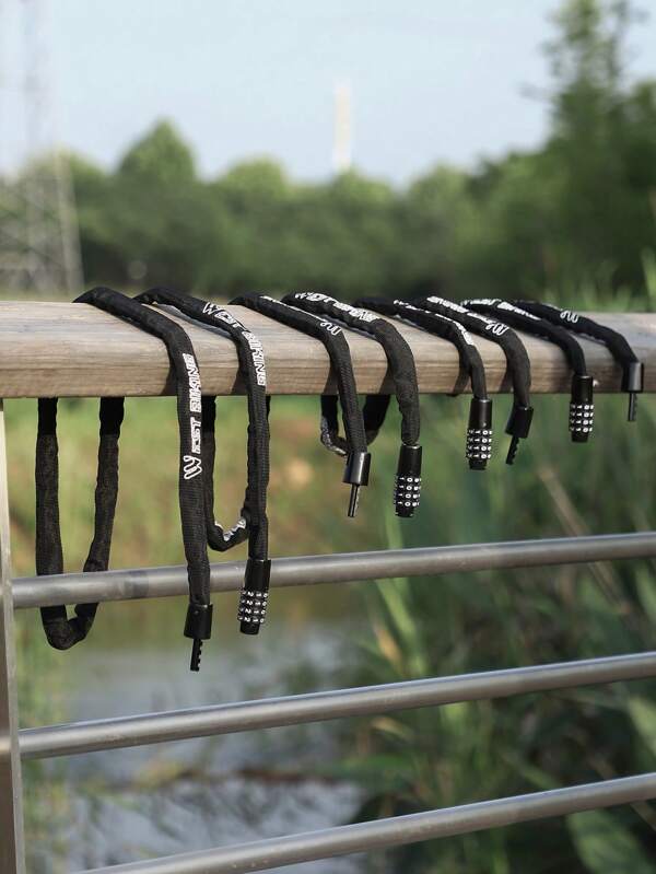 WEST BIKING قفل دراجة مضاد للسرقة من WEST BIKING - حماية بكلمة سر مكونة من 8 أزرار، سلسلة قابلة للتعديل بطول 150 سم/115 سم/90 سم/65 سم لإطار الدراجة والحقيبة الظهرية، ملحقات أمان دراجة متينة باللون الأسود، قفل دراجة للاستخدام الخارجي، تصميم معدني أنيق وبناء قوي