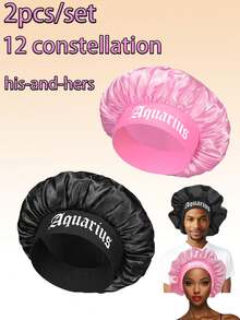 2pcs Satin Sleep Cap, Unisex, Soft Stretchy Silk Sleep Hat Suitable For Curly Hair And Braids - 2pcs - View 18