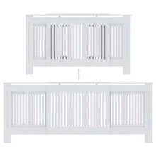 vidaXL Cubierta de radiador de MDF de 205 cm - Blanco - Ver 6