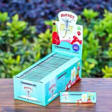 50 Booklets (2500 Sheets)/Box, HORNET Flavored Rolling Papers 1 1/4 Size, 50 Sheets/Booklet, Multiple Flavors Available, Portable Boxed Rolling Papers Smoking Accessories