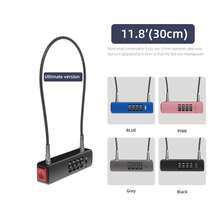 1 Black 4-Digit Portable Anti-Theft Password Lock, Waterproof Padlock, Anti-Theft Lock, Heavy-Duty Metal Outdoor Padlock, Essential Travel Accessory Luggage Lock For Business Travel&Luggage, Very Suitable For Outdoor Cycling, Storage Cabinets, Fences, Toolboxes, Backpacks, Etc