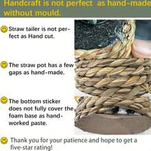 3pcs/Set Artificial Woven Mini Planters: Eucalyptus, Rosemary, And Mimosa Artificial Plants In Different Shapes, Seagrass Ropes, Gifts, Artificial Plants, Grass Mounds, Green, PE Material, Polyester Fiber Material, Handmade, Wedding Decor, Graduation Gift Decor, Valentine's Day, Easter Decor, Home Decor - Green - View 10