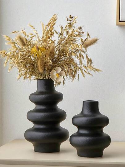 1pc Ceramic Vase, Round Moderne Dried Flower Pampas Boho Home Centerpiece Wedding Dinner Tafel Living Room Office Bedroom, Ho warming (Please Check Size In mation Be Purchasing) Glass Vase view 10