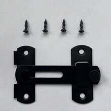 1 Set Of 180 Degree Flip Commercial Grade Stainless Steel Sliding Barn Door Locks, Durable, Suitable For Pets, Garages, Bathrooms, Windows, Outdoors - Home Security And Safety Enhancer, Fits All Door Types, No Charging Required