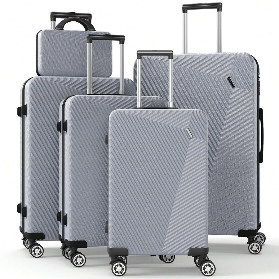 YSTYLE 5-Piece Suitcase (12/18/20/24/28 Inches), The Perfect Travel Companion! Scratch-Resistant, Beautiful, And Elegant. Lightweight And Easy To Carry With Swivel Wheels.