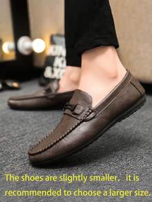 2025 Spring Men's Business Fashion Korean Style Shoes, Leather Loafers, Soft Bottom Slip-On Driving Shoes (Loafers Tend To Run Small, Larger Size Recommended For Those With Bigger Feet)
